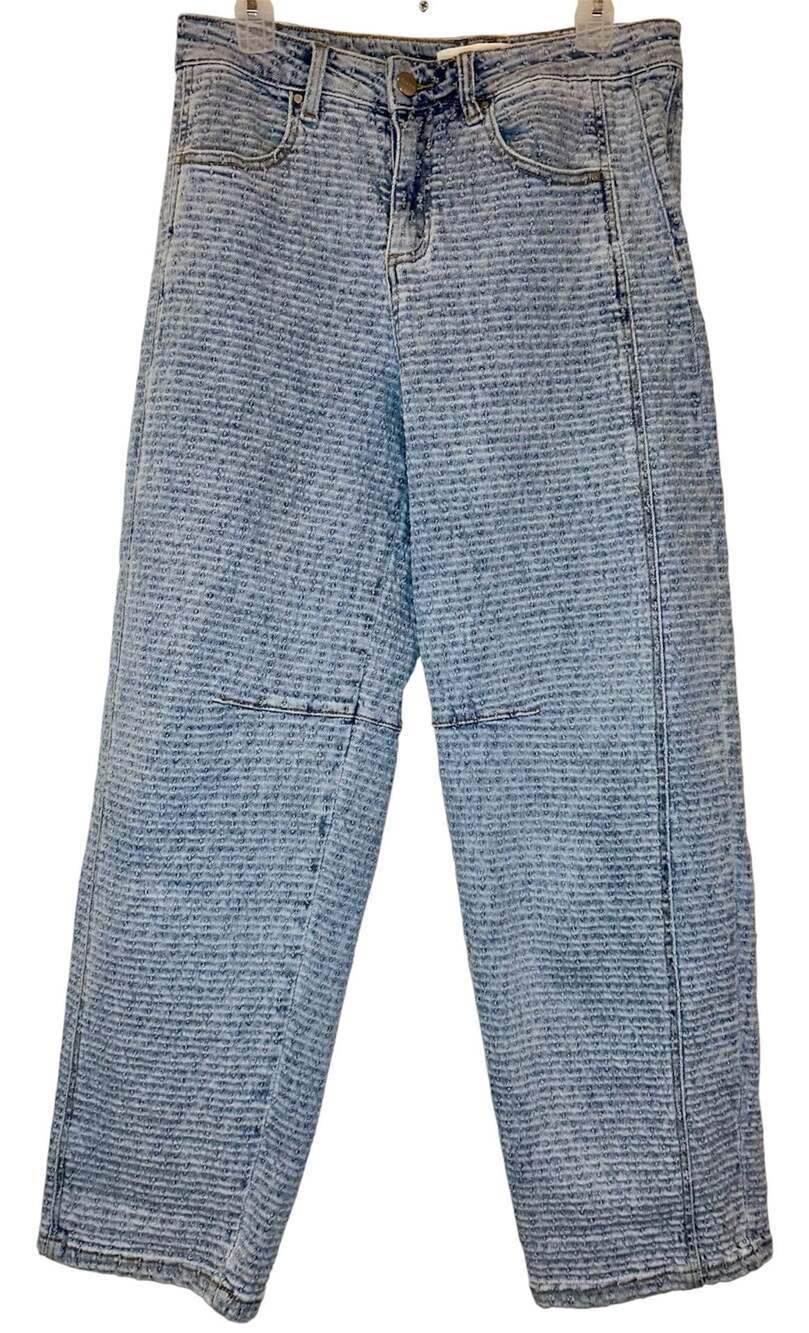 Risen Slouchy Barrel Textured Denim Jeans